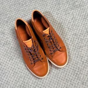 Coach Perkins $225 Men's Low Top Sneakers Shoes 9 Leather Warm Brown Dress Shoe